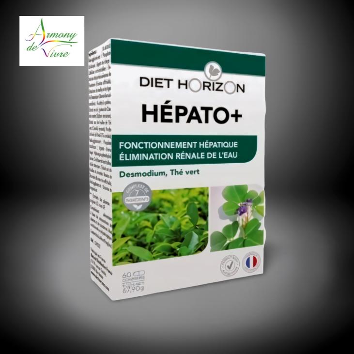 HEPATO +  pour  PRESERVER LE SYSTEME HEPATIQUE - 60 comprimes foie -Diet Horizon