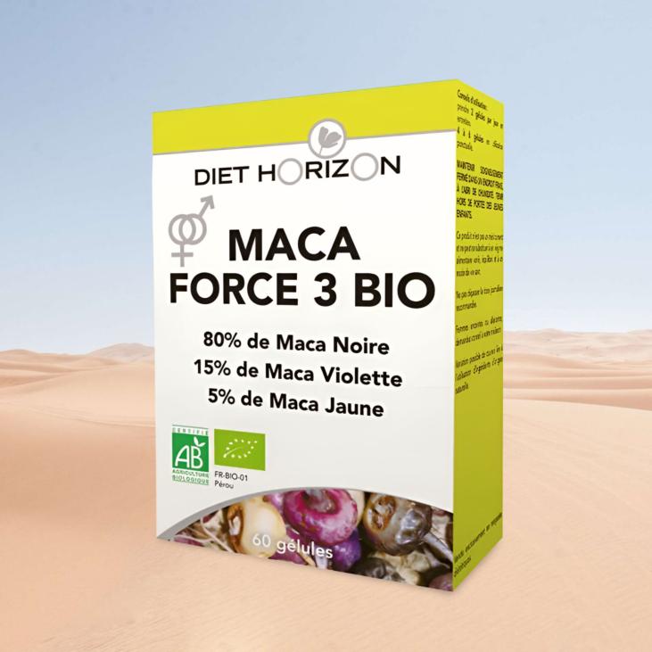 Maca force 3 Bio 60 gélules Diet Horizon